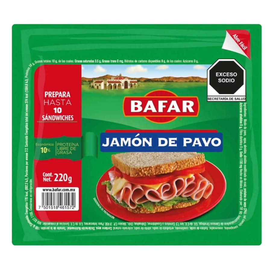 Jamon De Pavo Bafar 220Gr