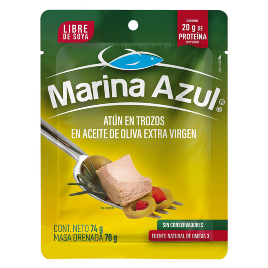 Atun Marina Azul En Aceite Oliva 74 Gr Pouch Aa Y A