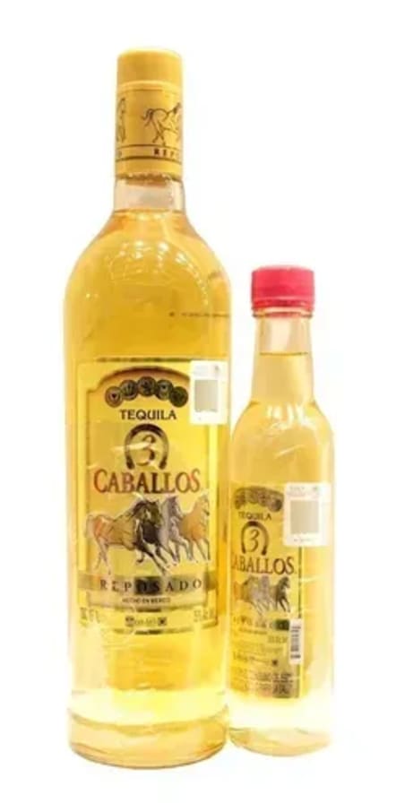 Tequila 3 Caballos Reposado 1Lt + Pacha 250 Ml