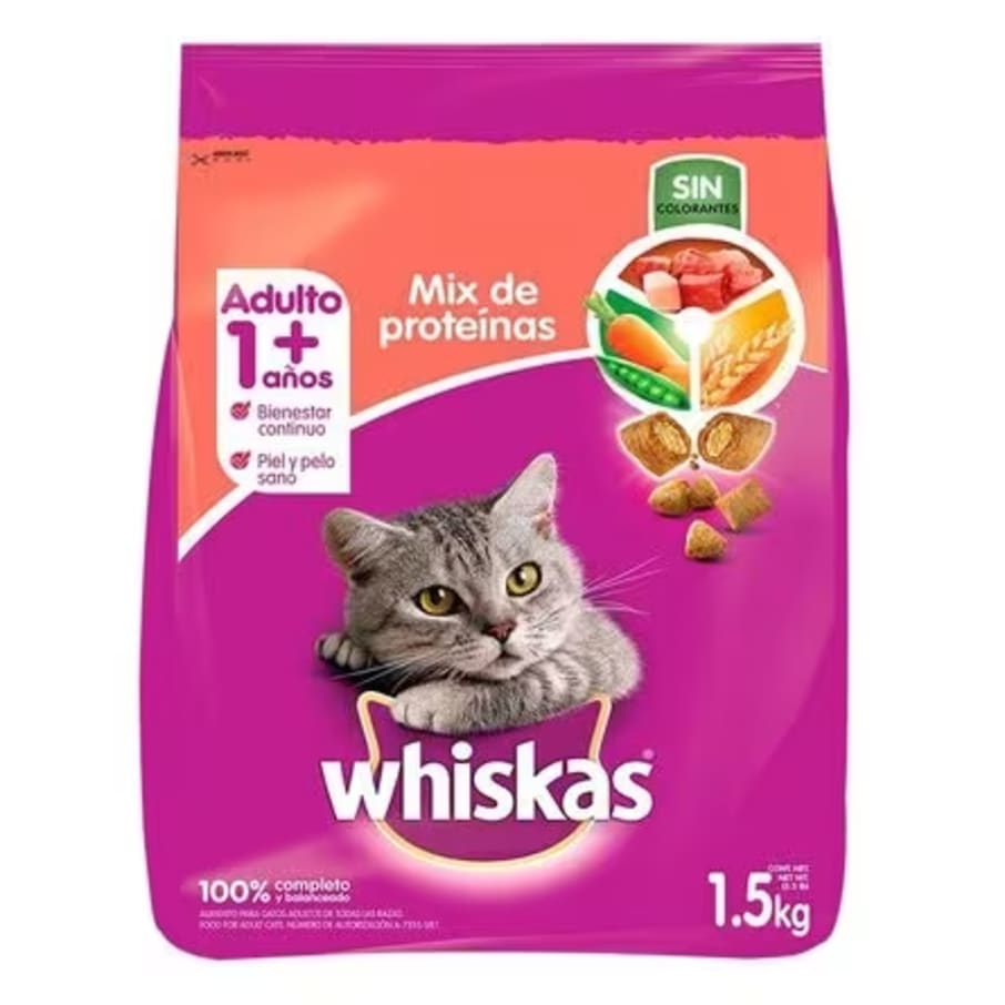 Alimento Gato Whiskas Mix Meat 1.5 Kg