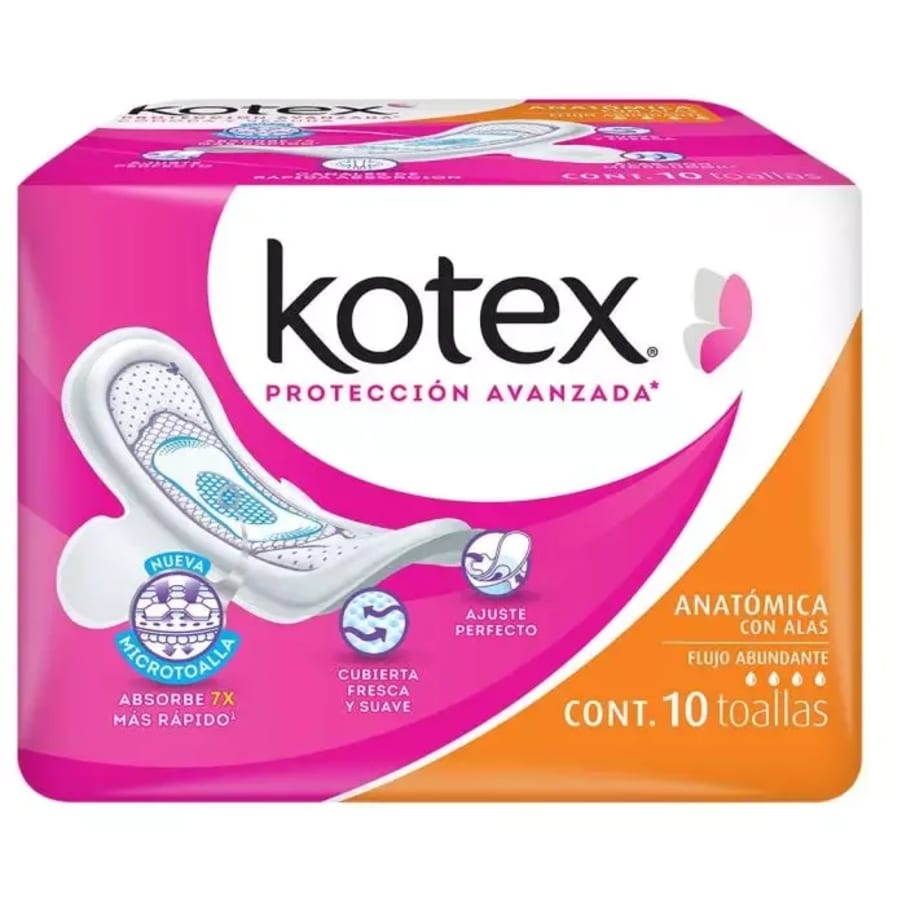 Toalla Kotex Anatomica C/Alas C/10