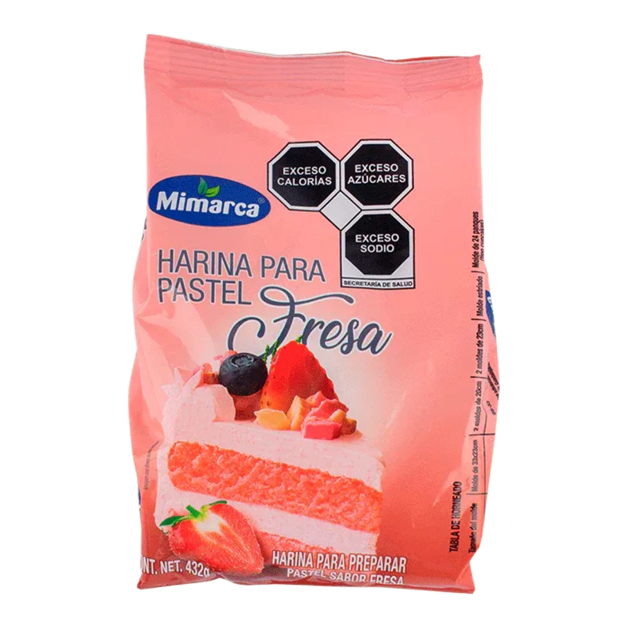 Harina Para Pastel Mimarca Fresa 432 Gr