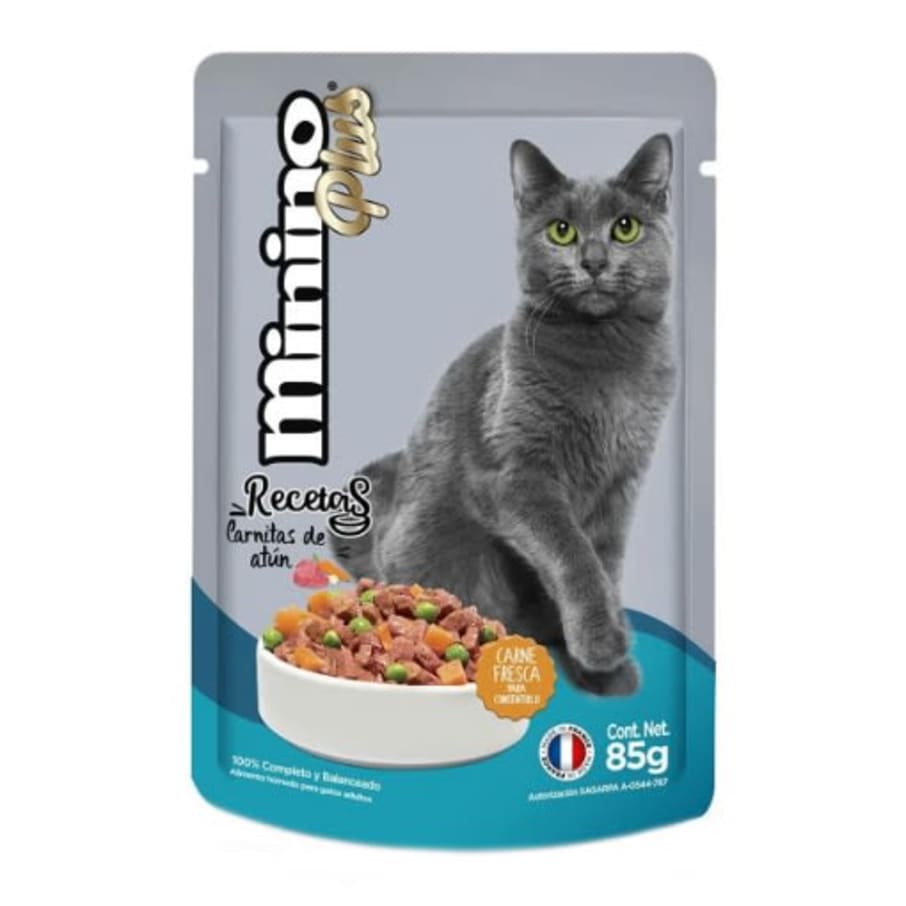 Alimento Minino Plus Carnitas De Atun 85 Gr Pouch