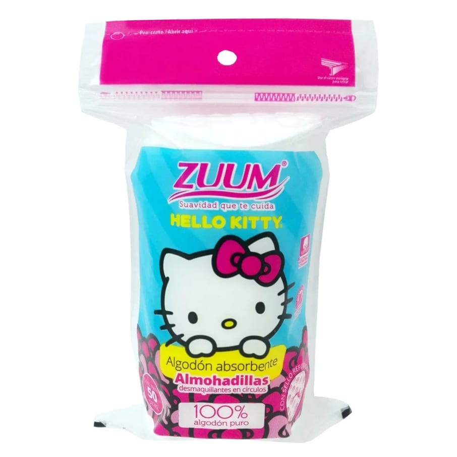 Pads Faciales Zuum Hello Kitty Circulares 50Pza