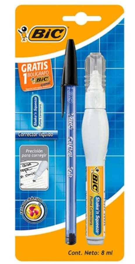 Pluma Correctora Shake N´Squeeze Bl 1 Pza + 1 Bol Cristal Gratis