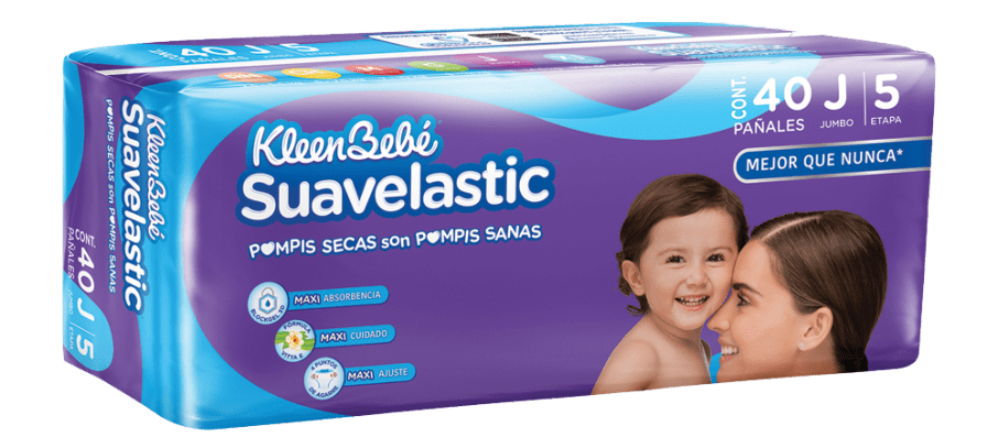 Pañal Kbb Suavelastic Max Jumbo C/40 Pzas