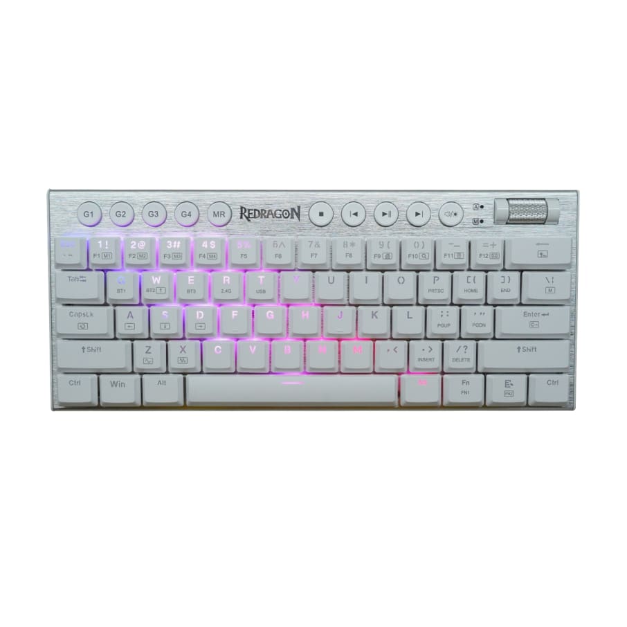 Teclado Redragon HORUS 60% Wireless. English K632-PRO-RGB WHITE RED SWITCH