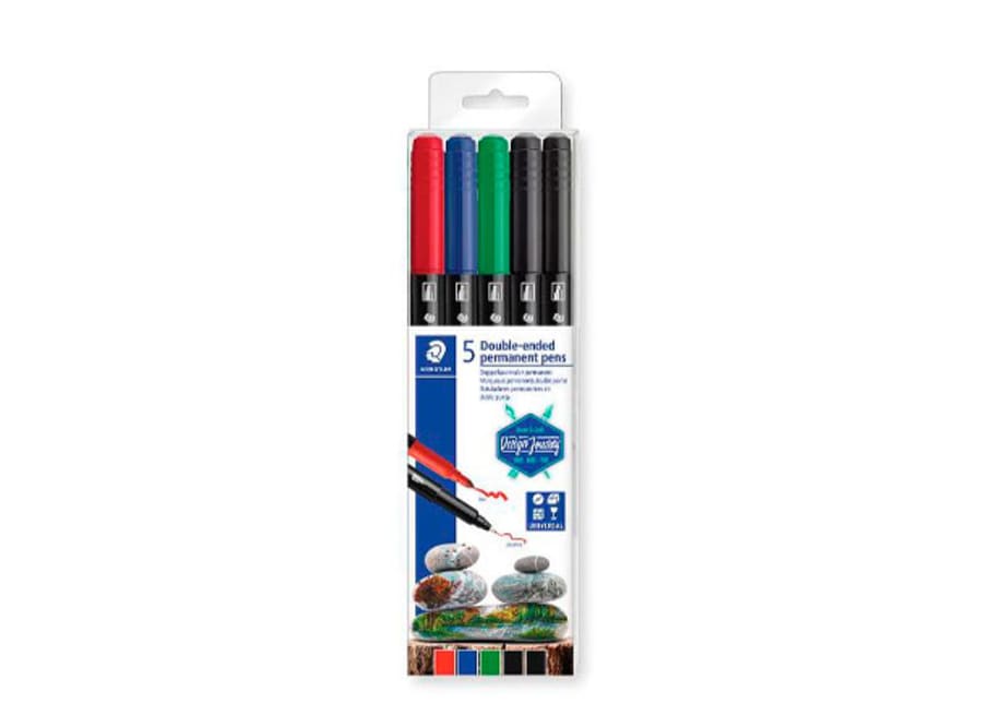 ROT. STAEDTLER PERMANENTE DOBLE PUNTA 5 COLORES