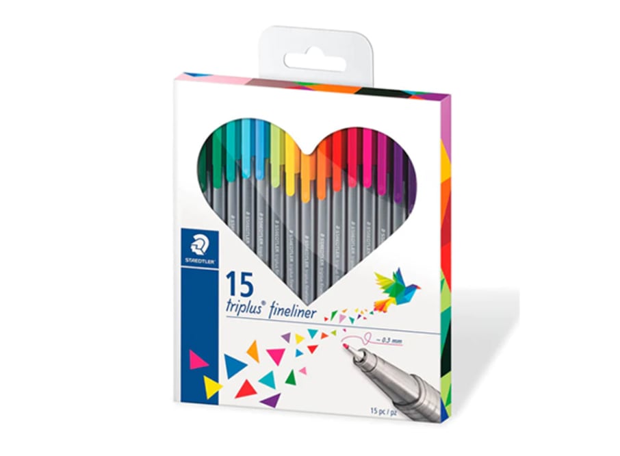 ESTUCHE STAEDTLER 15 TRIPLUS FINELINER CON VENTANA FORMADA (334)