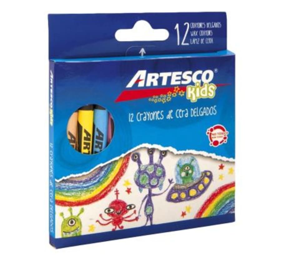 Crayones Delgado Caja x 12 Colores