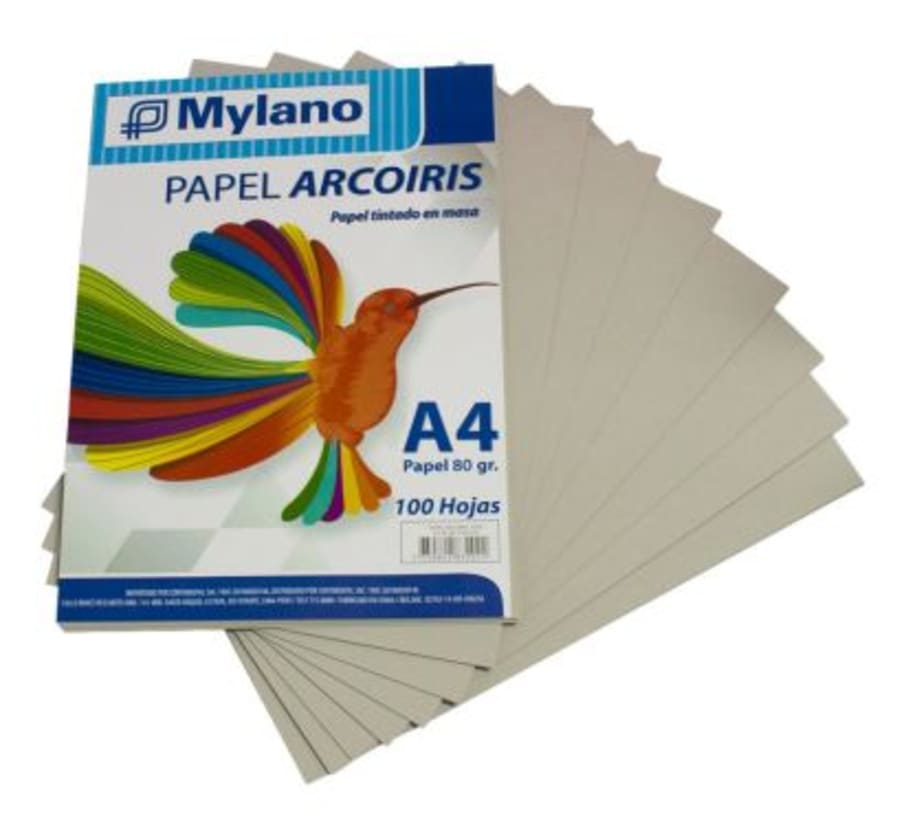 Papel A4 Gris Paquete x 100 Hojas