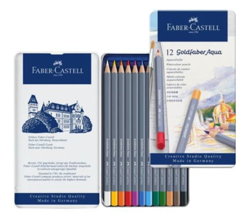 Colores Acuarelables Goldfaber Aqua Lata x 12 Unidades