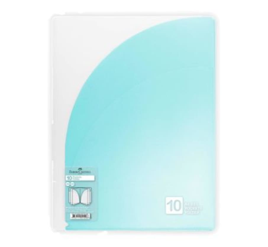 Folder con 10 Bolsillos A4 Azul