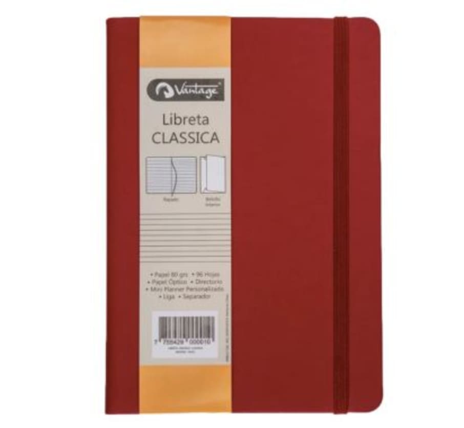 Libreta Clásica 14 x 21 cm Rojo Vino