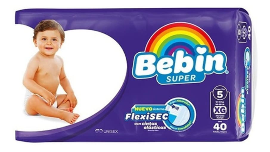 Pañal Bebin Super E5 Xg C/40 Pzas