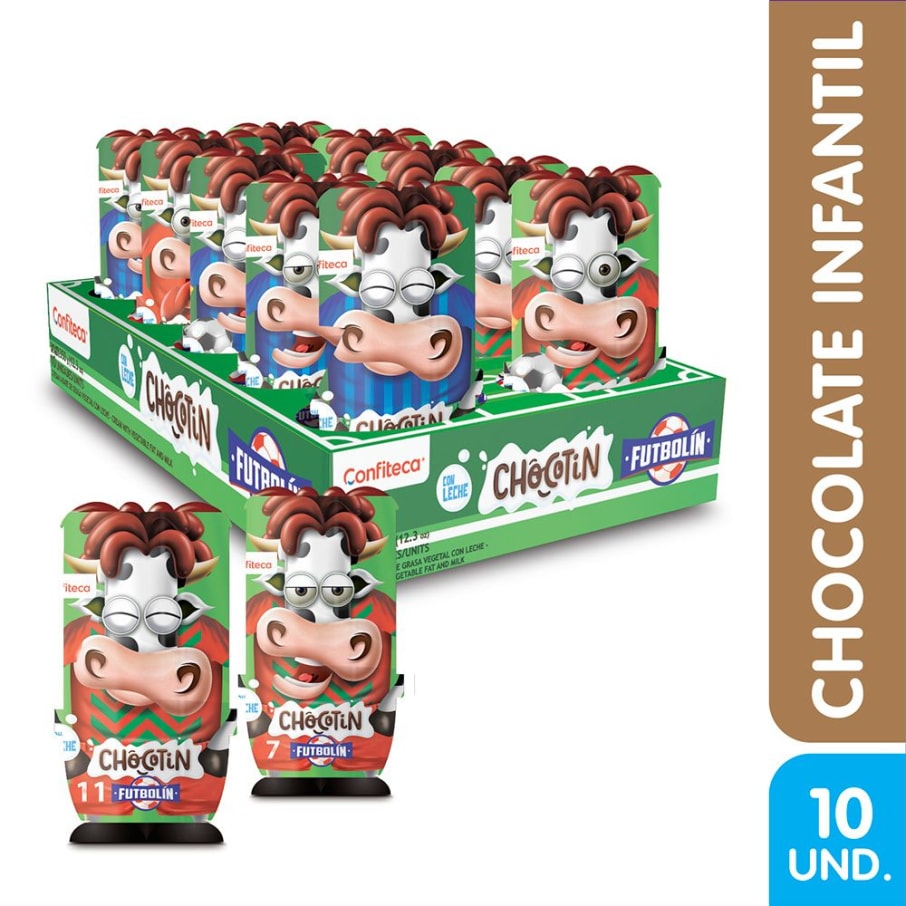 CHOCOTIN FUTBOLIN CREMA SABOR A CHOCOLAT SURT 10 X 6 35G RV1