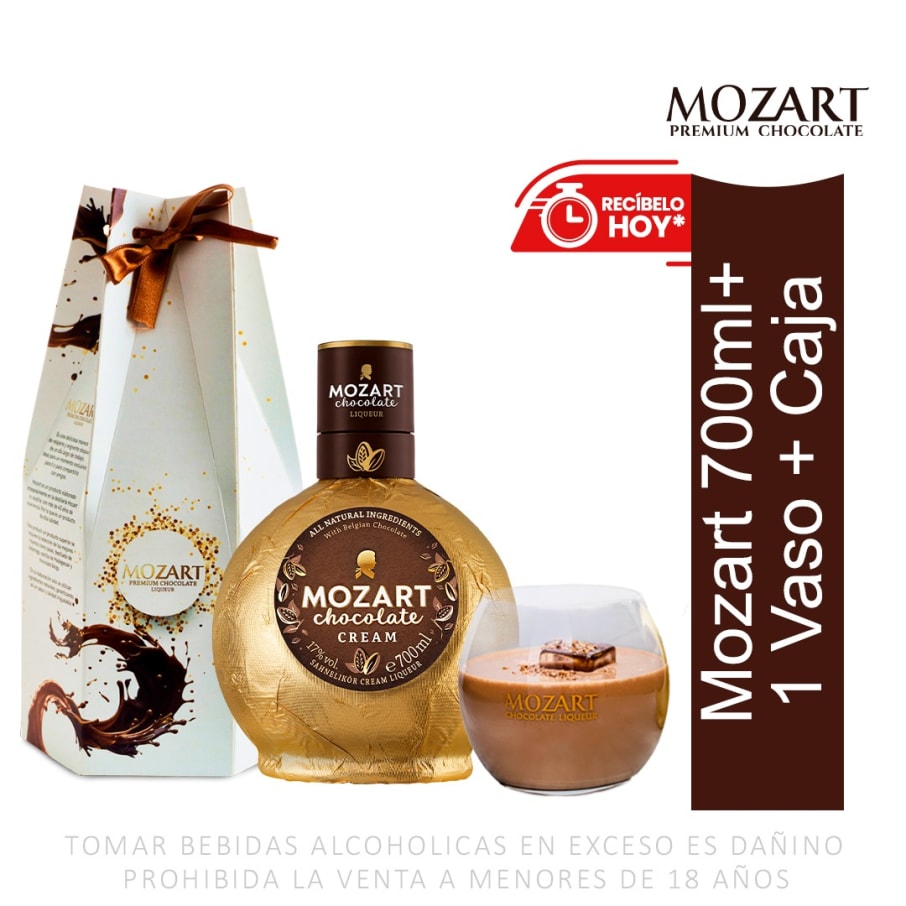 Mozart ChocolateLover: Mozart 700 ml + Estuche Mozart + Vaso Mozart