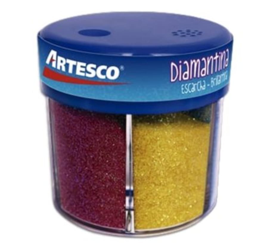 Diamantina Metálica Neón 60 g Frasco x 6 Colores