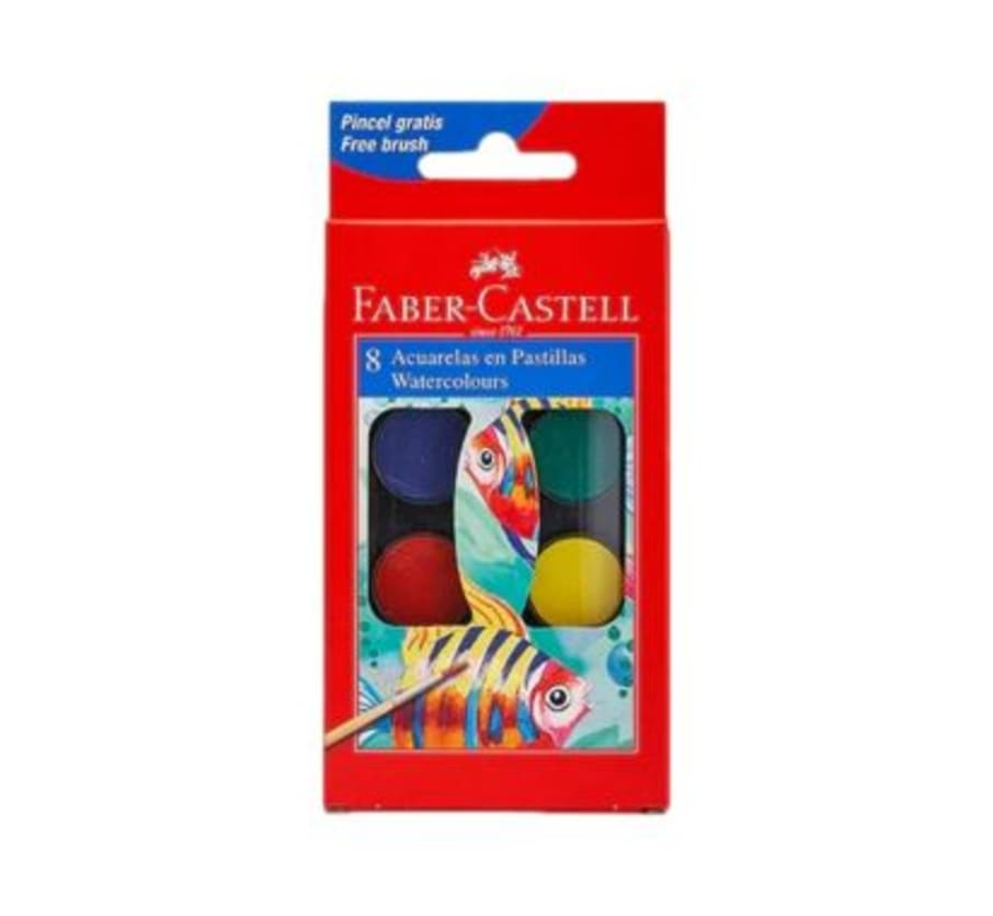 Acuarela en Pastilla Estuche x 8 Unidades x 24 mm