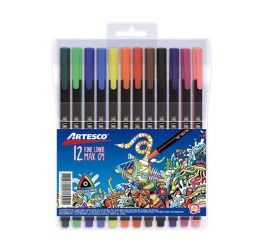 Plumón Fine Liner Max 04 Estuche x 12 Unidades