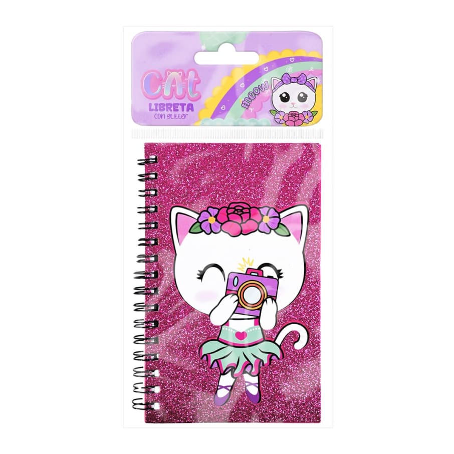 Libreta Con Glitter Cat