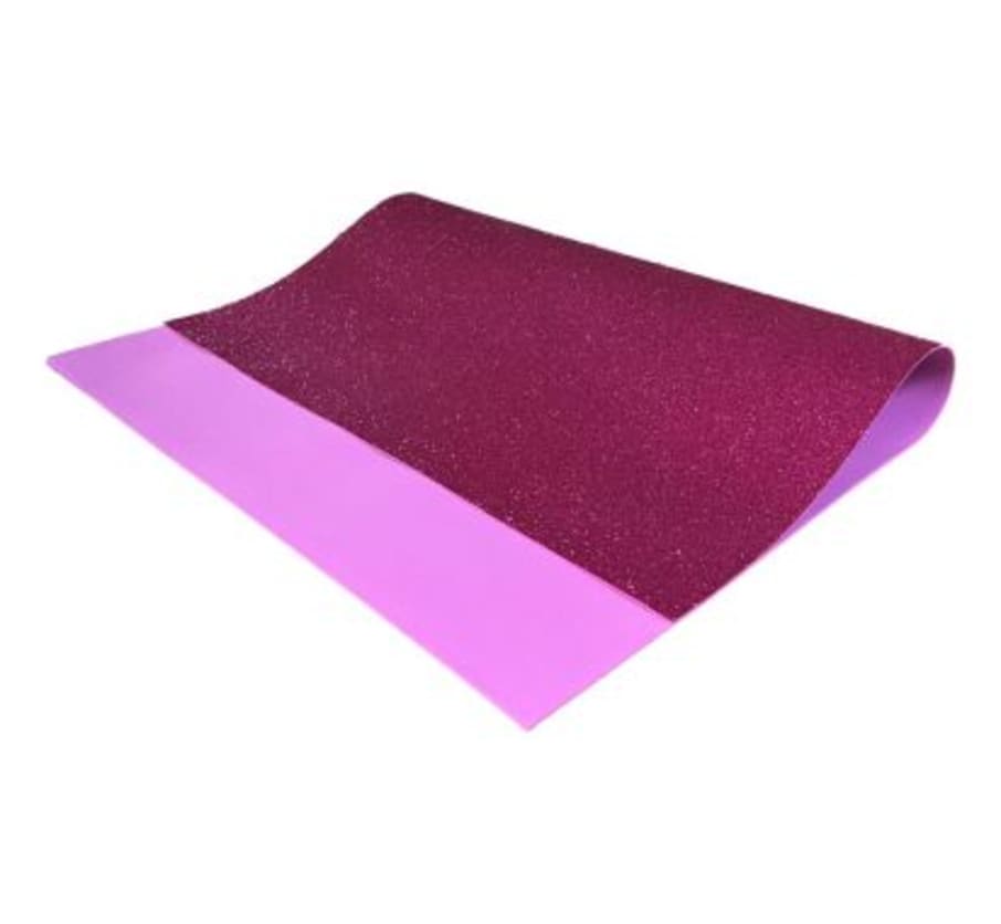 Goma Eva 50 cm x 70 cm Escarchado Fucsia