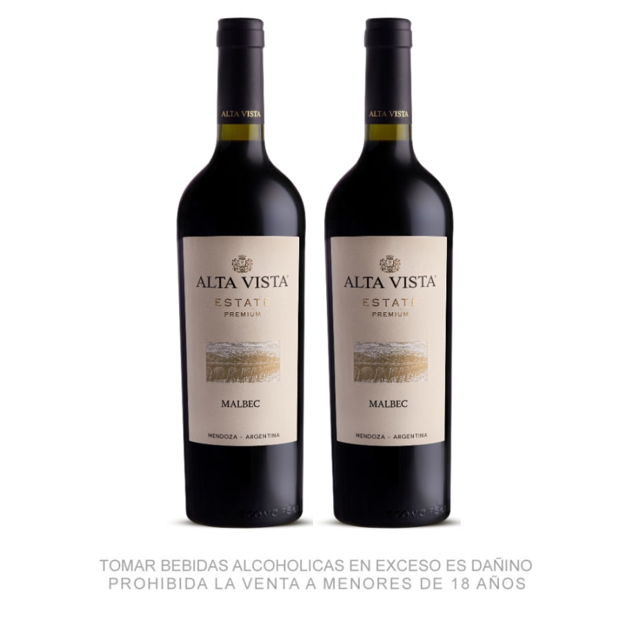 Pack 02 Vinos Alta Vista Estate Premium Malbec 750ml