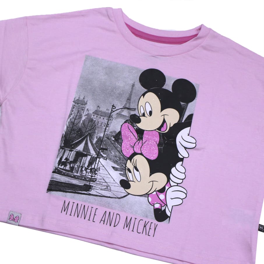 POLO MANGA CORTA NIÑA MINNIE MOUSE ROSADO 