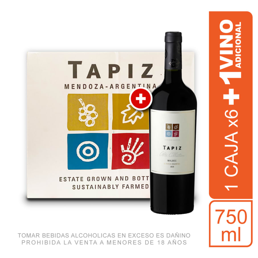 Caja Tapiz Alta Collection Malbec 2020 750ml x 7 unidades