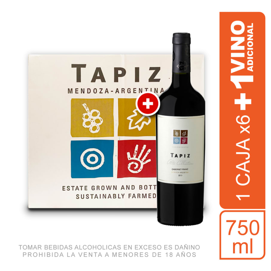 Caja Tapiz Alta Collection Cabernet Franc 750 ml X6 UND + 01 Botella 750ml