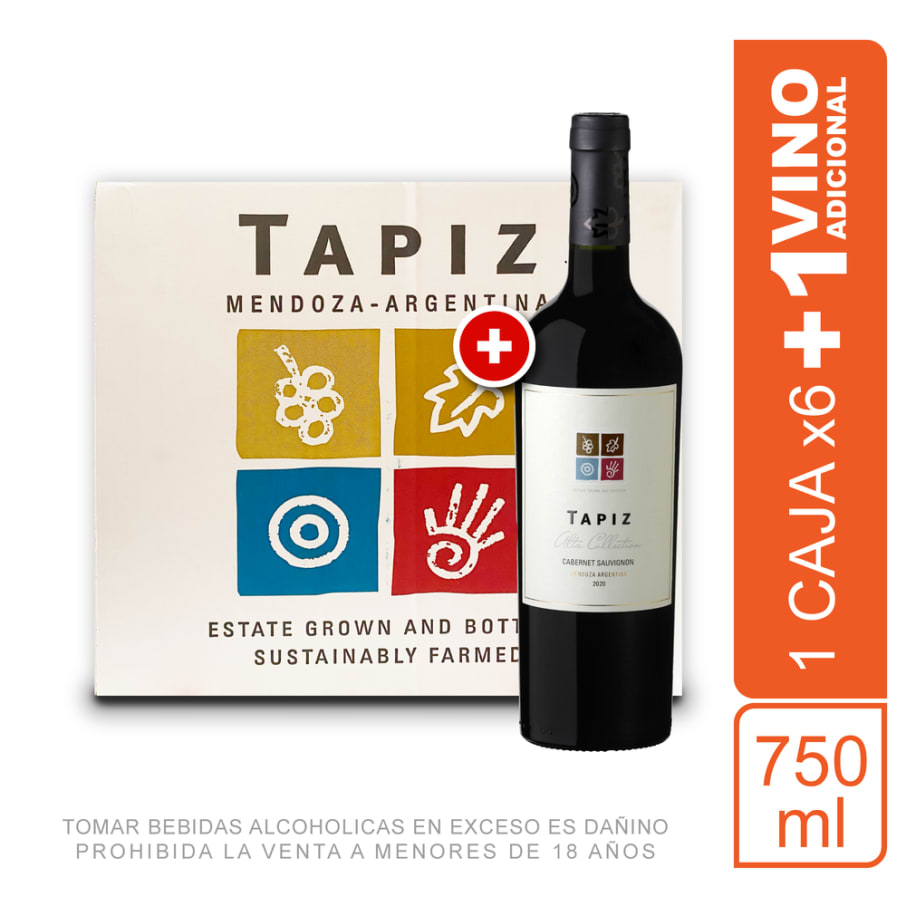 Caja Tapiz Alta Collection Cabernet Sauvignon 750Ml X6 UND + 01 Botella 750ml