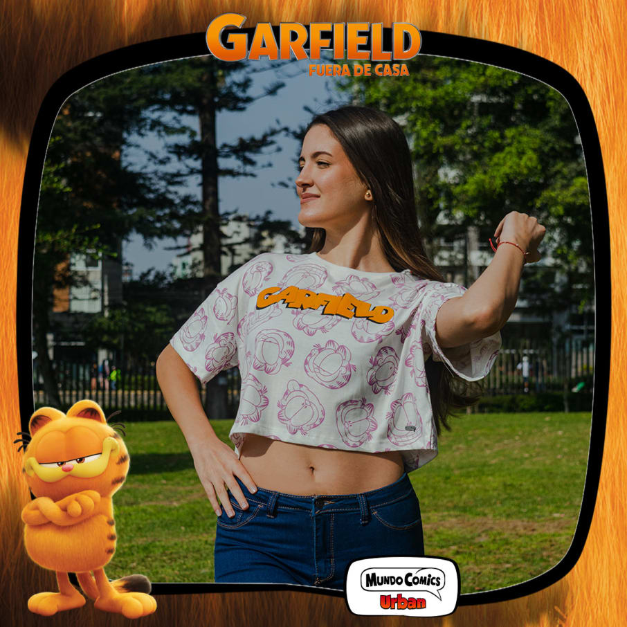 POLO CROP MC MUJER GARFIELD