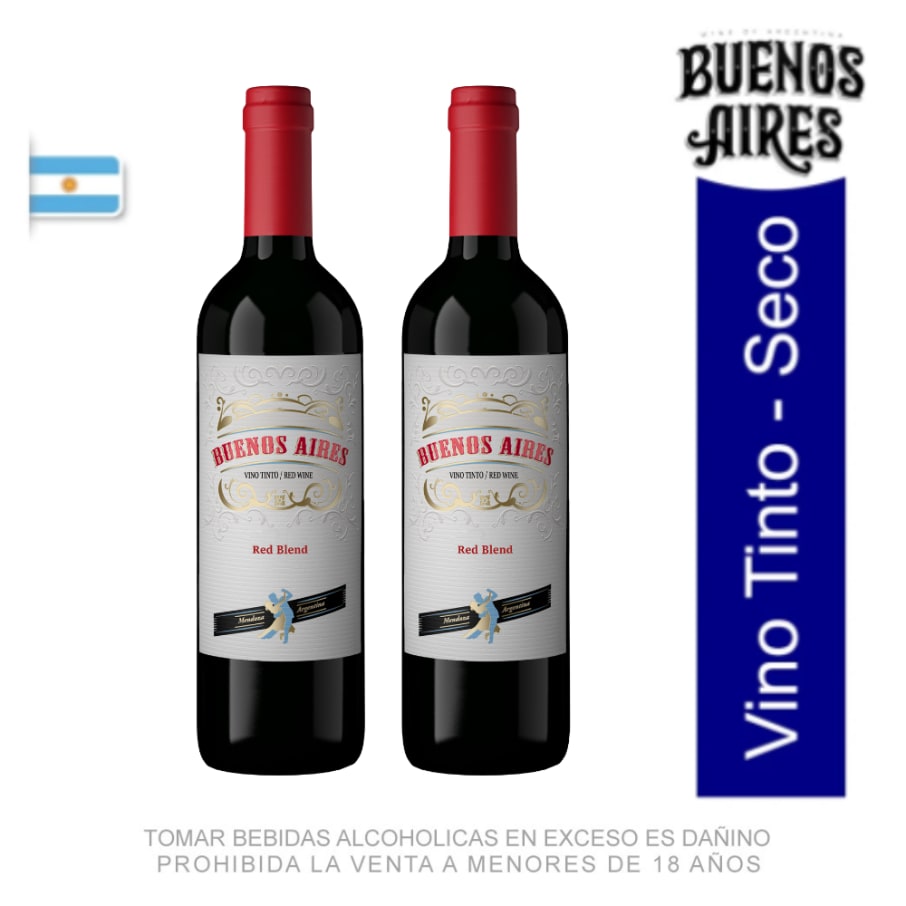 Pack 02 Vinos Buenos Aires Red Blend 750 ml