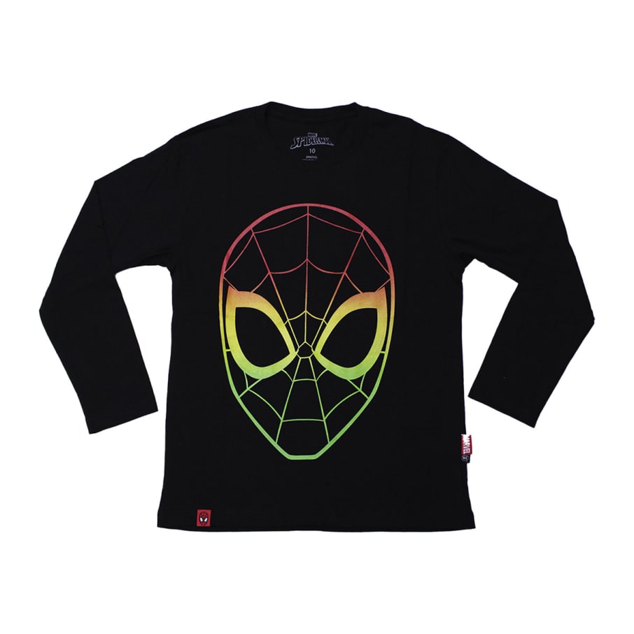 POLO MANGA LARGA NIÑO SPIDER-MAN NEGRO 