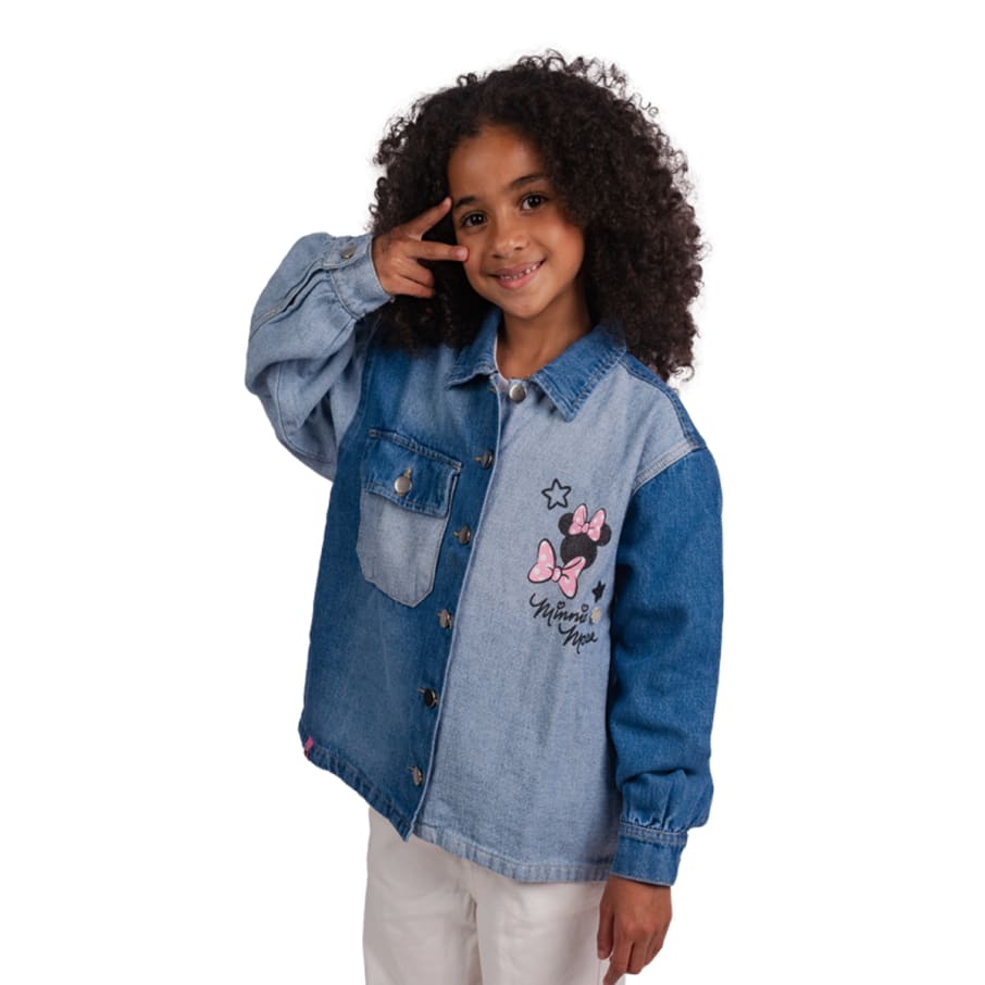 CASACA DENIM NIÑA MINNIE MOUSE CELESTE