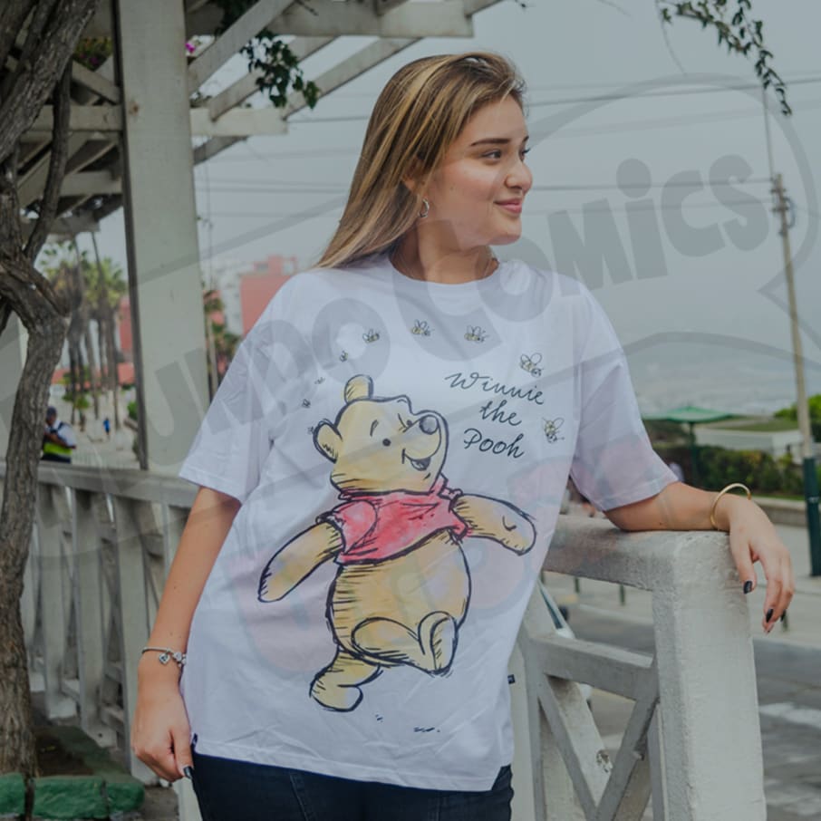 POLO OVERSIZE MUJER CLASICOS DE DISNEY BLANCO