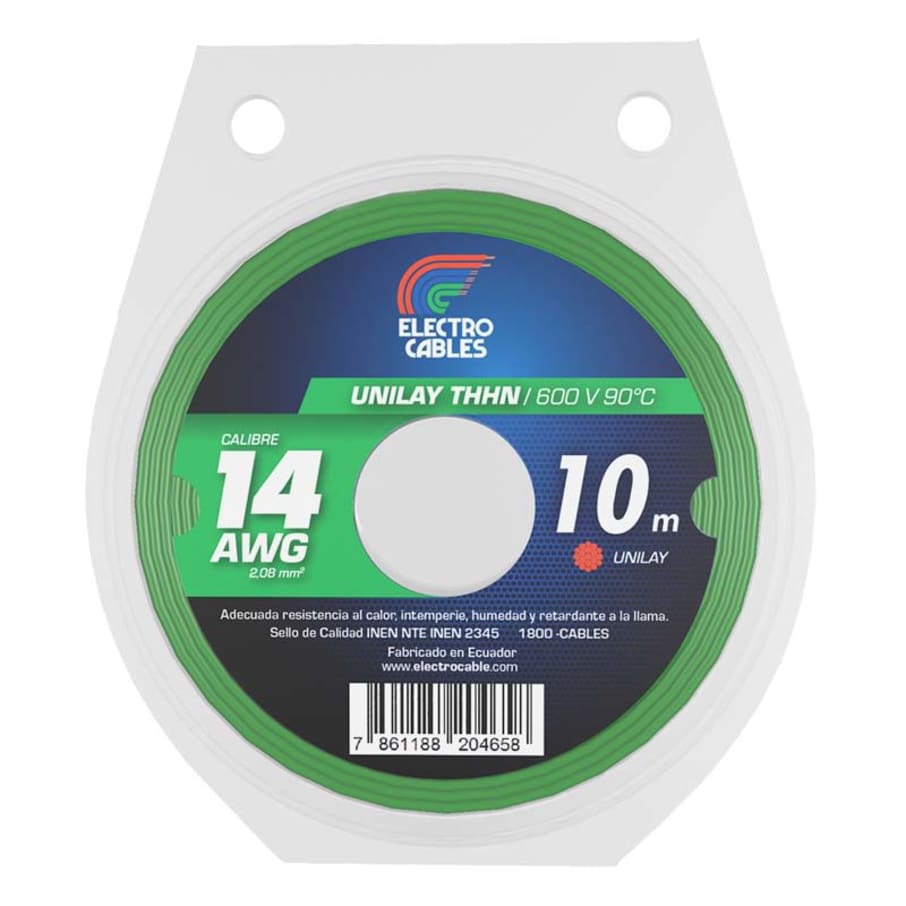 ELECTROCABLE FLEXIBLE #14 VERDE THHN 600V 90C