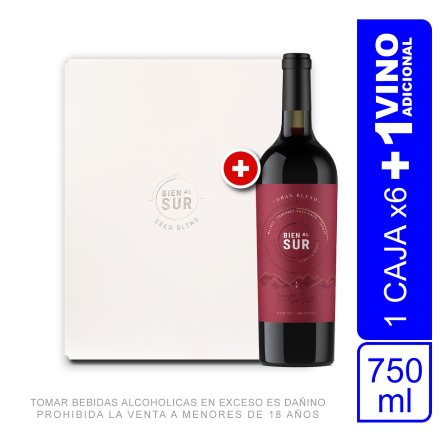 Caja de Vinos Grand Blend Bien al Sur 750 ml x 7 unidades