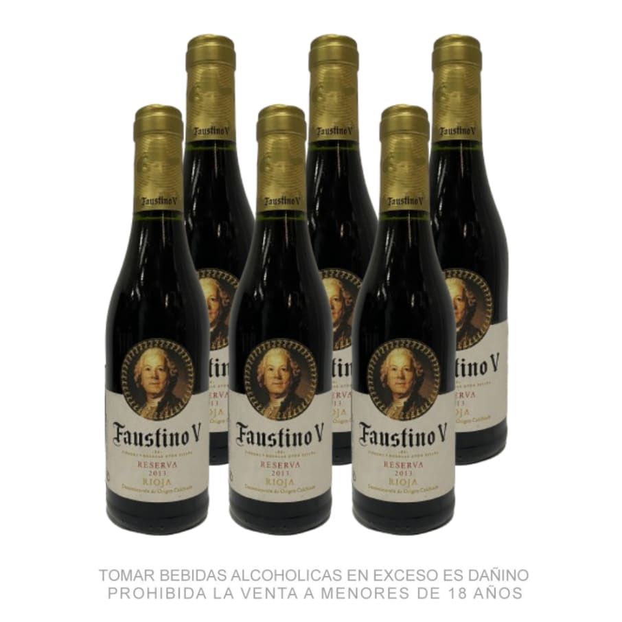 Six Pack de Vinos Faustino V Reserva Tempranillo 375ML