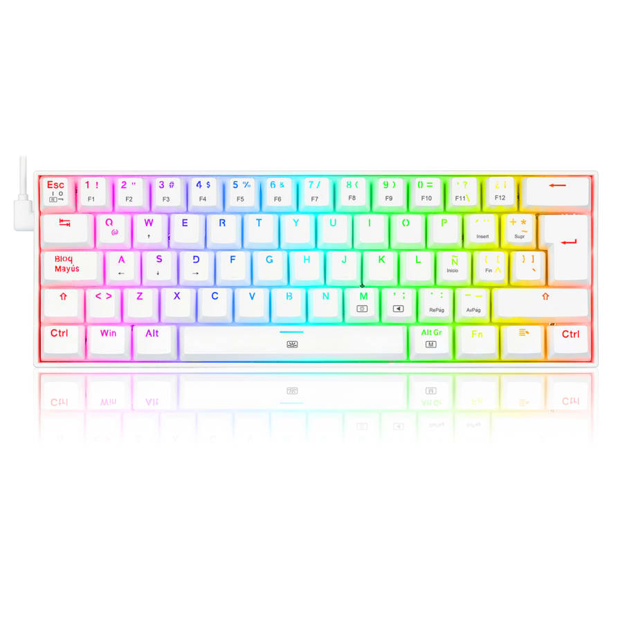 Teclado Redragon DRAGONBORN. Spanish K630W-RGB WHITE BROWN SWITCH