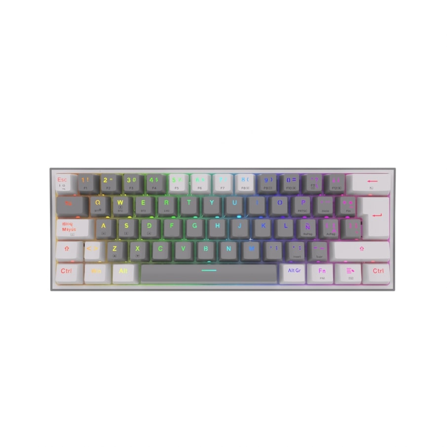 Teclado Mecánico Gamer Redragon FIZZ PRO Wireless. Spanish K616-RGB-GW GREY/WHITE