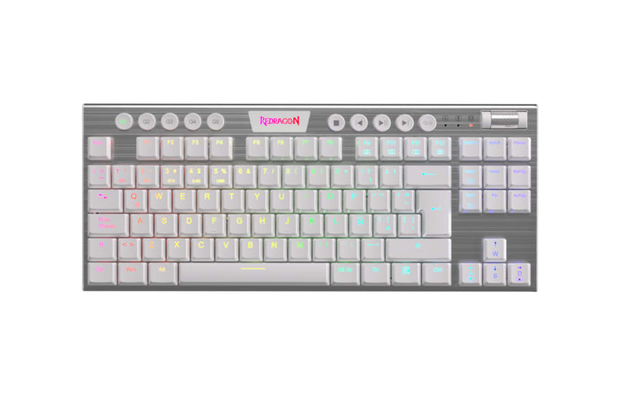 Teclado Mecánico Gamer Redragon HORUS TKL K621W-RGB-SP WHITE Wireless RED SWITCH
