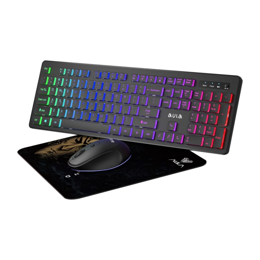 Kit Teclado + Mouse + Mousepad Aula AC208 Black