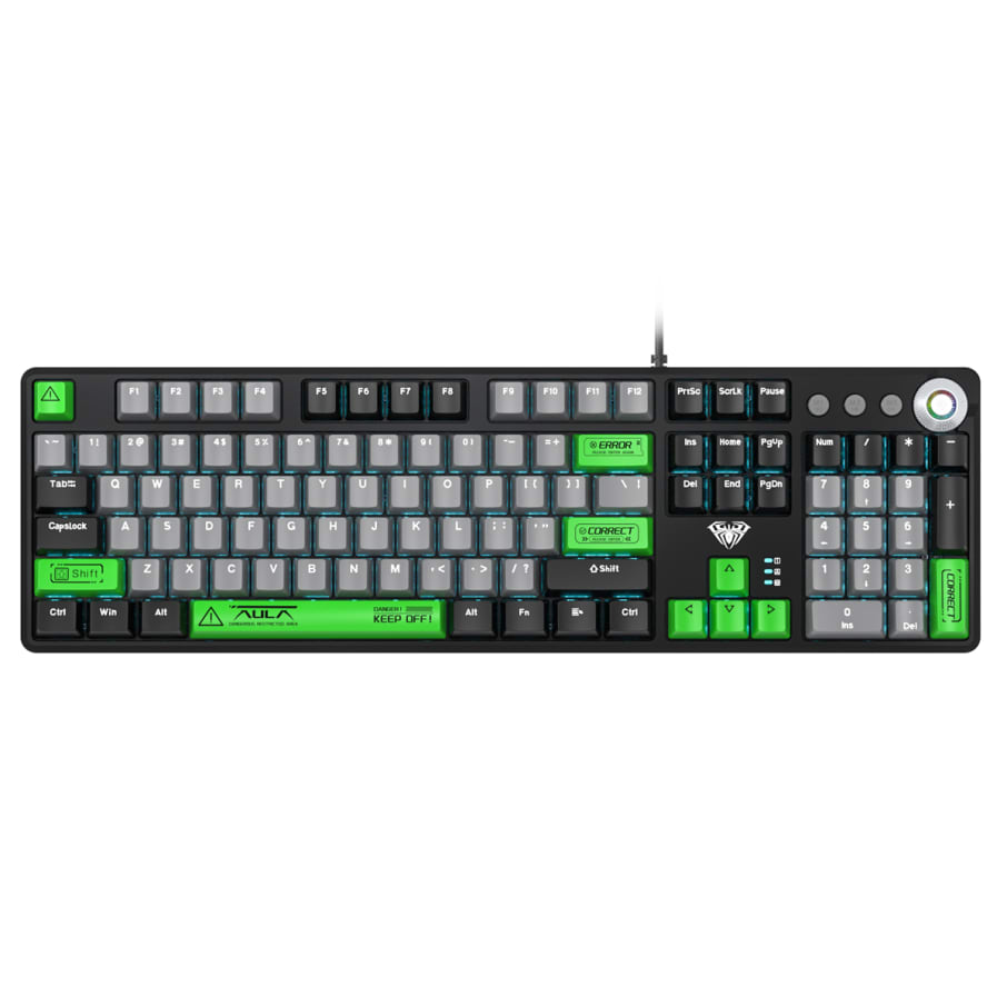 Teclado Aula F2088 Pro Black-gray-green (Sw-Blue)