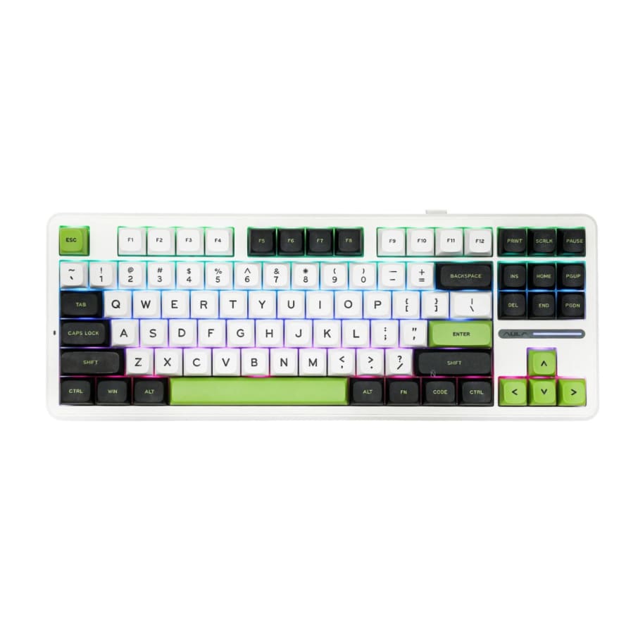 Teclado Aula F87 Wireless RGB White/Black/Green (Sw Gray) 