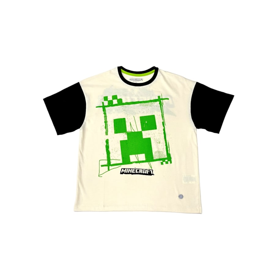 POLO MODA  MINECRAFT MARFIL NIÑO