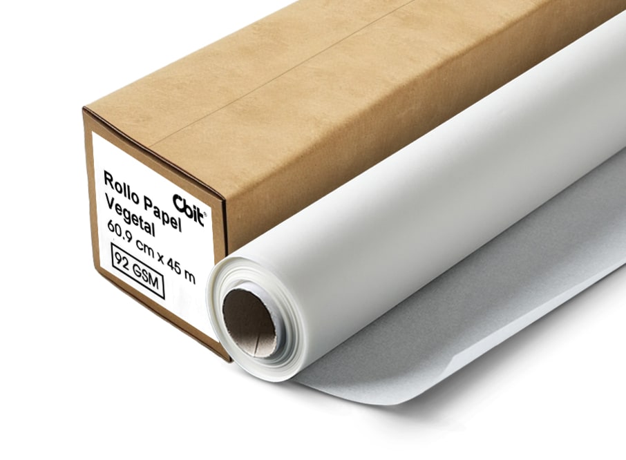 ROLLO PAPEL VEGETAL 92 GSM 60.9 CM x 45 MT