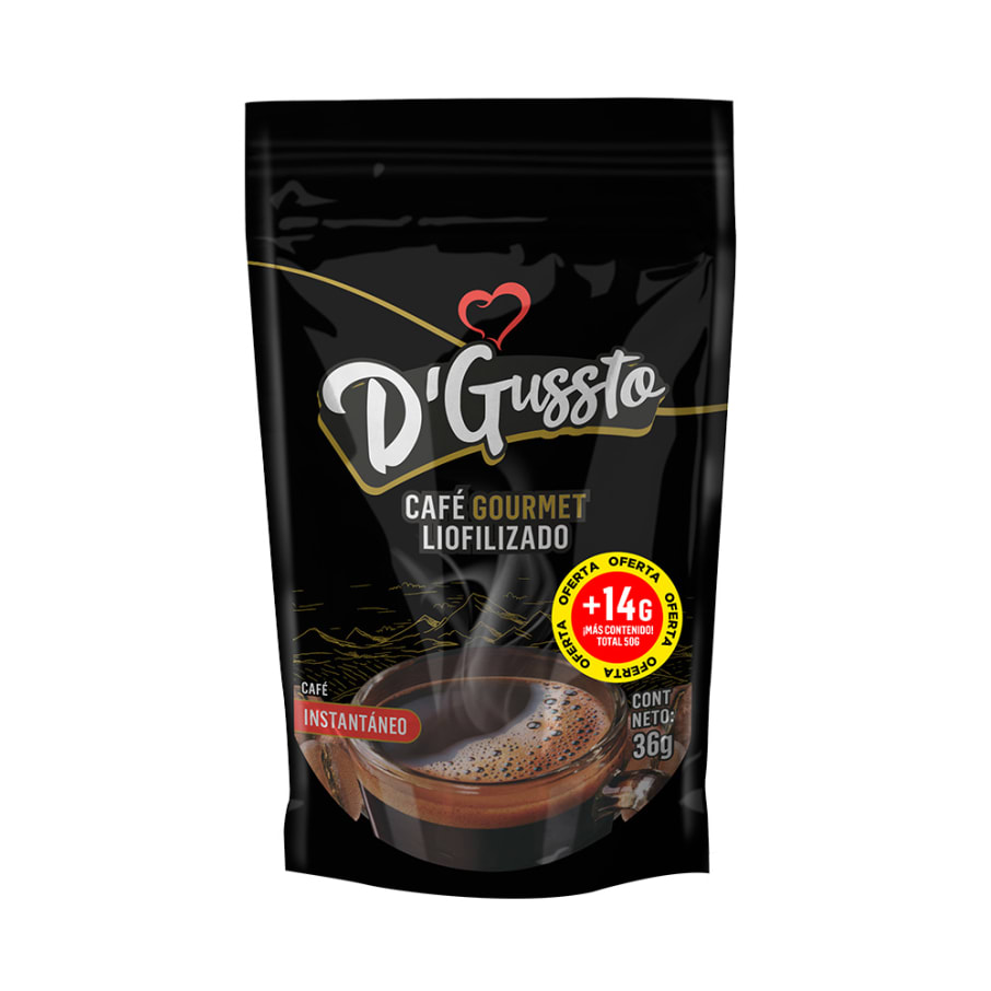 D' Gussto Cafe Liofilizado 36 gr (+14 gr por oferta)
