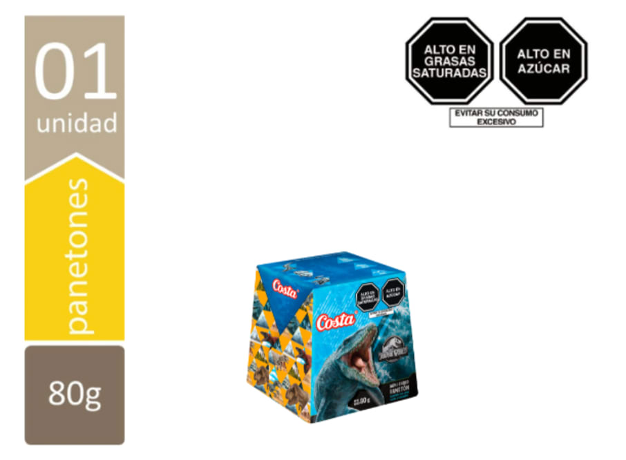 PANETON MINI COSTA JURASSIC CAJA 80G