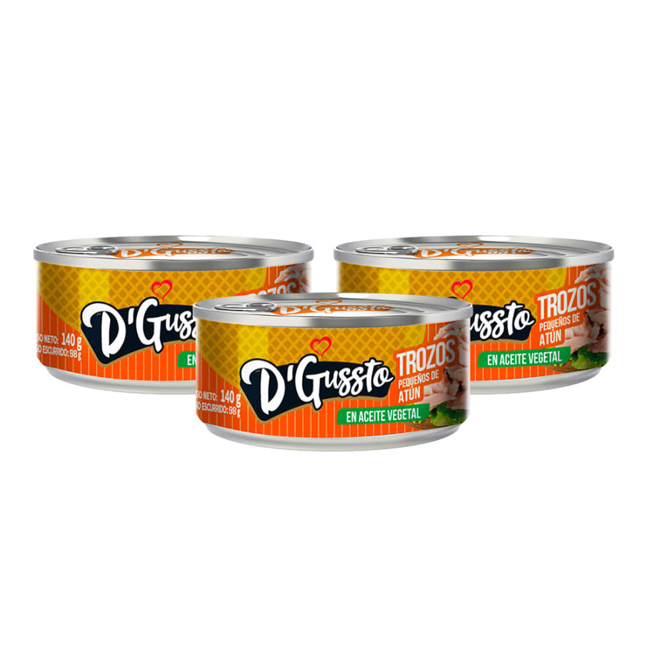 D’Gussto Trozos Pequeños de atún 140g x 3un